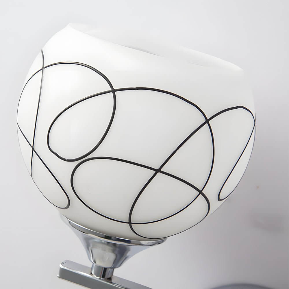 Modern 2-Light Open Sphere Wall Sconce with Crystal Pendants