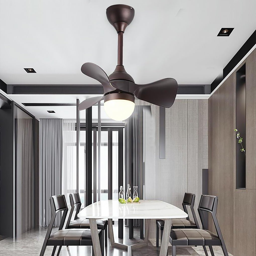 Dimmable Nordic Flush Mount LED Ceiling Fan with Remote Control