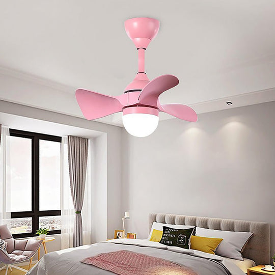 Dimmable Nordic Flush Mount LED Ceiling Fan with Remote Control