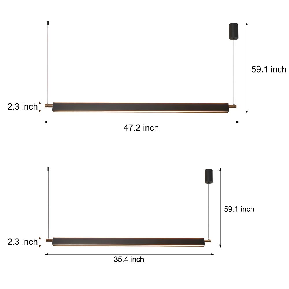 Modern Black Aluminum Linear Kitchen Island Light