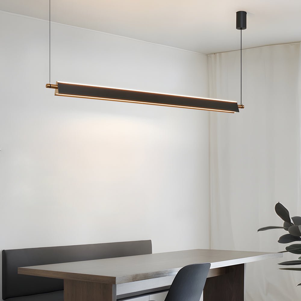 Modern Black Aluminum Linear Kitchen Island Light
