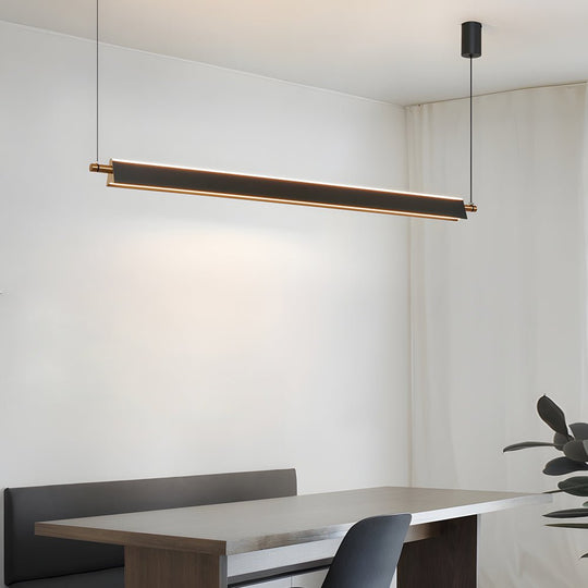 Modern Black Aluminum Linear Kitchen Island Light