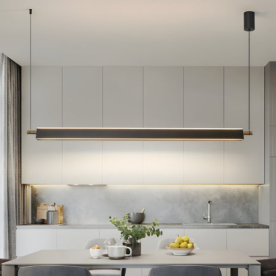 Modern Black Aluminum Linear Kitchen Island Light