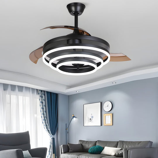Modern 41" Retractable LED Ceiling Fan with Remote Control