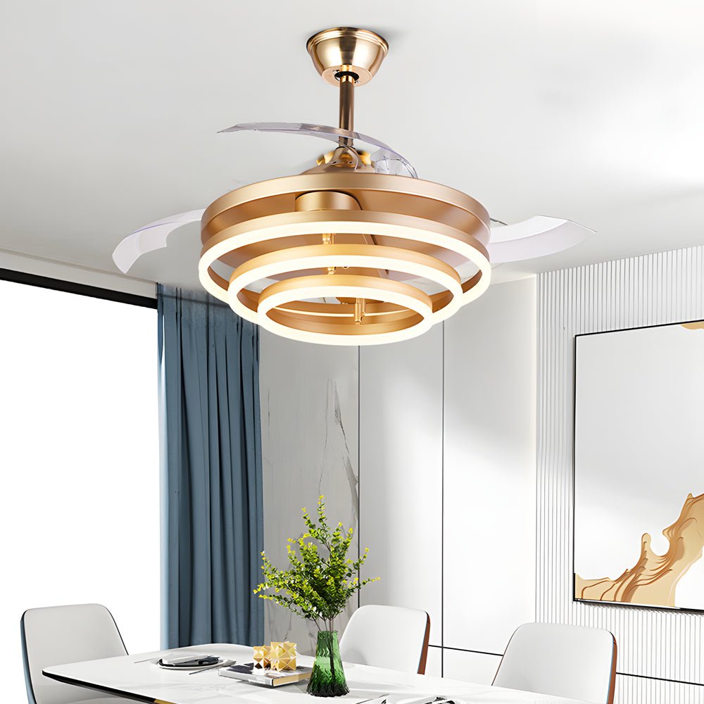 Modern 41" Retractable LED Ceiling Fan with Remote Control