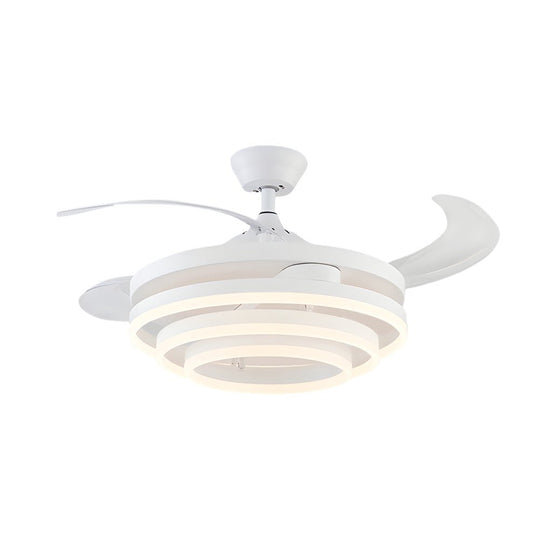 Modern 41" Retractable LED Ceiling Fan with Remote Control