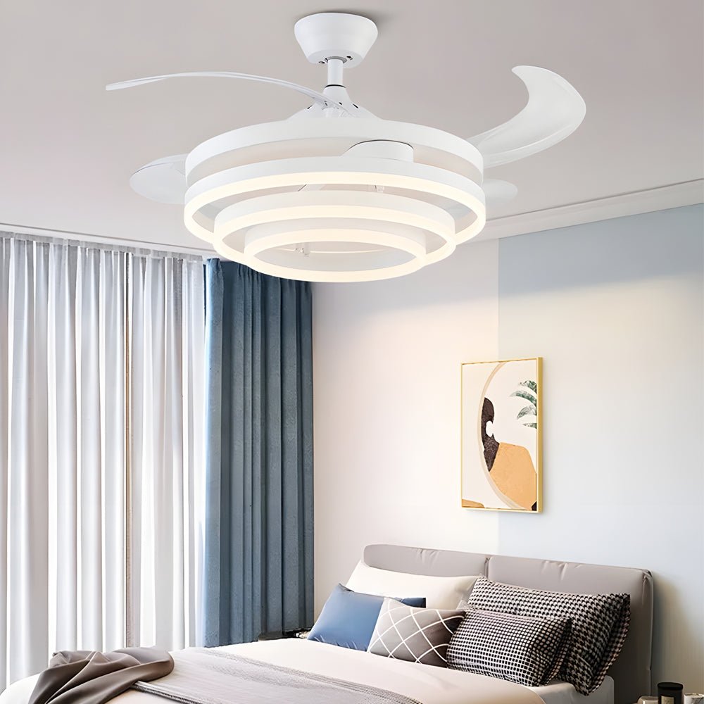 Modern 41" Retractable LED Ceiling Fan with Remote Control