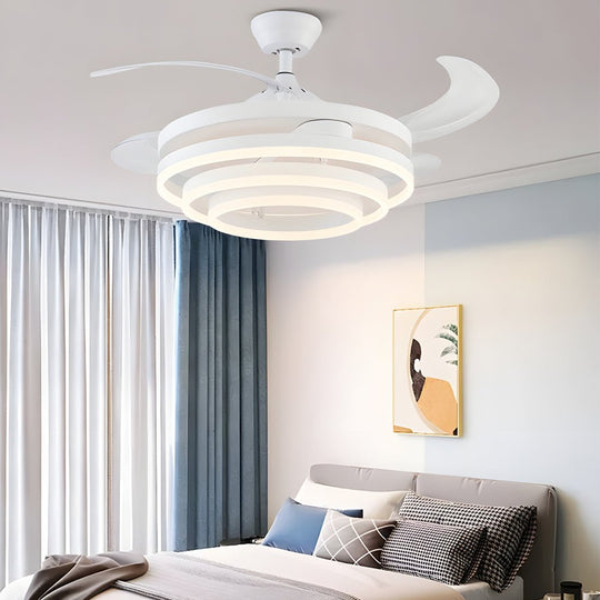 Modern 41" Retractable LED Ceiling Fan with Remote Control