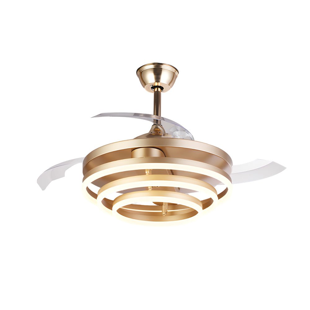 Modern 41" Retractable LED Ceiling Fan with Remote Control