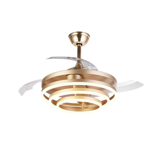 Modern 41" Retractable LED Ceiling Fan with Remote Control