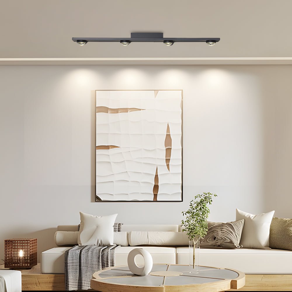 Modern Aluminum Black Long Bar Wall-Washing LED Ceiling Light – 3/4/5-Light