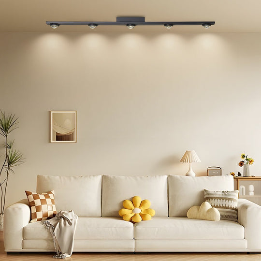 Modern Aluminum Black Long Bar Wall-Washing LED Ceiling Light – 3/4/5-Light