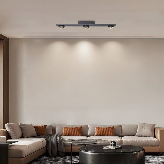 Modern Aluminum Black Long Bar Wall-Washing LED Ceiling Light – 3/4/5-Light