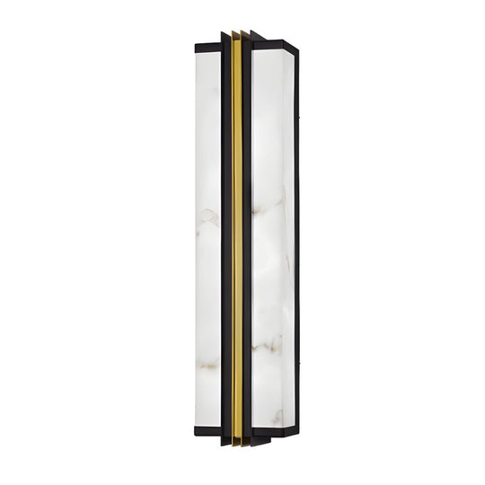 Modern Black LED Wall Light with Resin Marble Shade