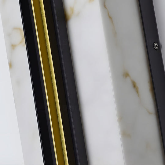 Modern Black LED Wall Light with Resin Marble Shade