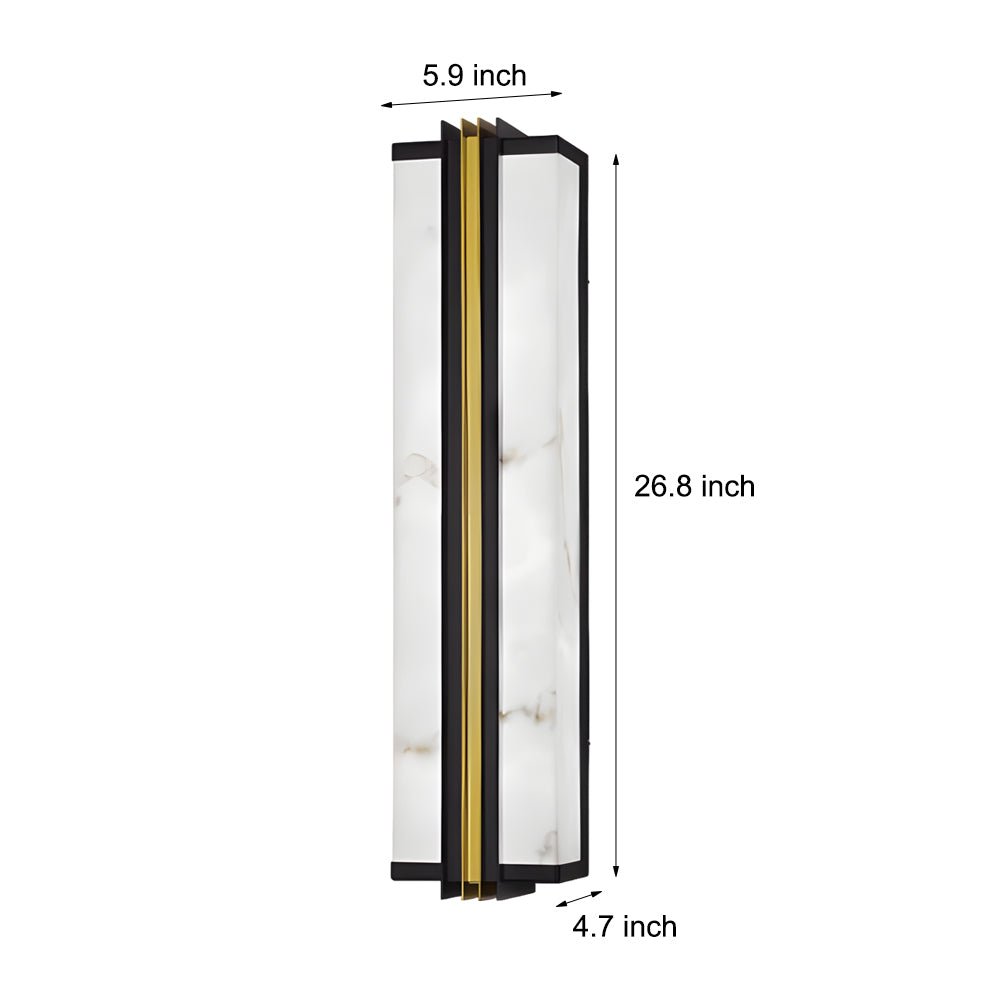 Modern Black LED Wall Light with Resin Marble Shade