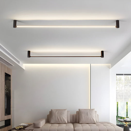 Modern Black LED Linear Ceiling Light with Adjustable Direction