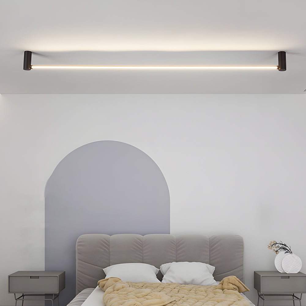 Modern Black LED Linear Ceiling Light with Adjustable Direction