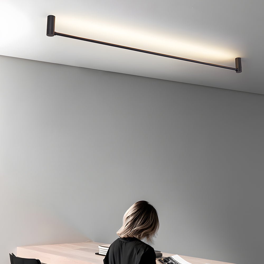 Modern Black LED Linear Ceiling Light with Adjustable Direction