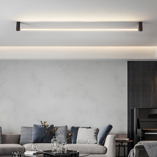 Modern Black LED Linear Ceiling Light with Adjustable Direction