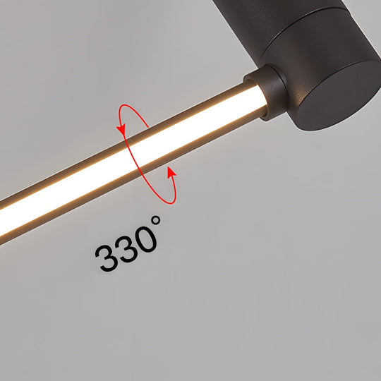 Modern Black LED Linear Ceiling Light with Adjustable Direction