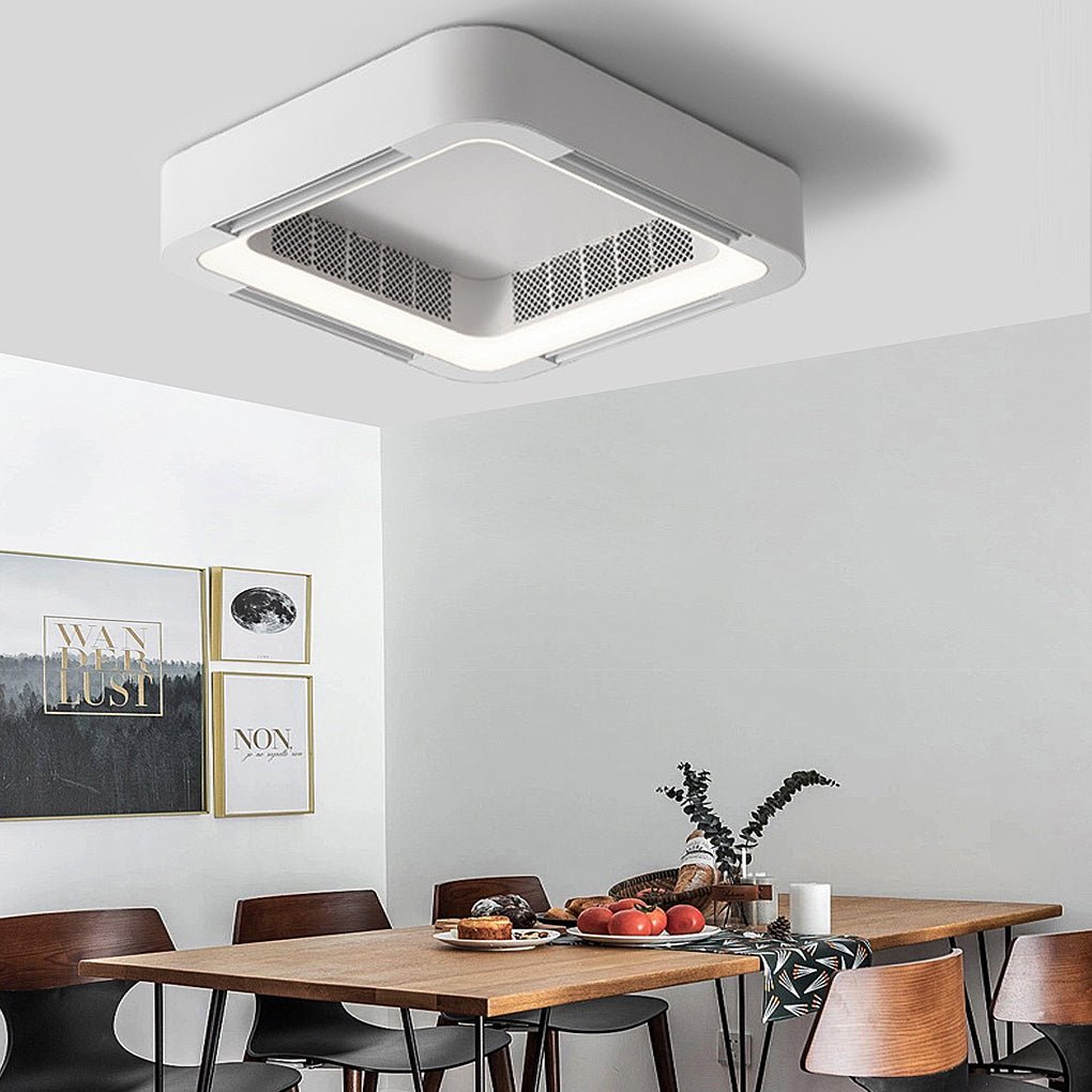 Modern Bladeless Inverter Ceiling Fan with LED Chandelier Light