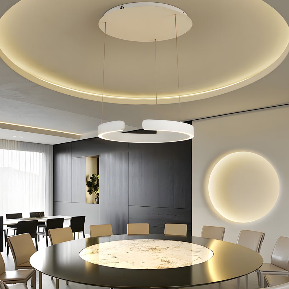 Modern C-Shaped Ring Pendant Light – Adjustable LED