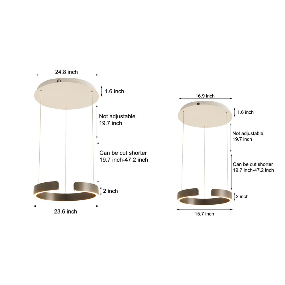 Modern C-Shaped Ring Pendant Light – Adjustable LED