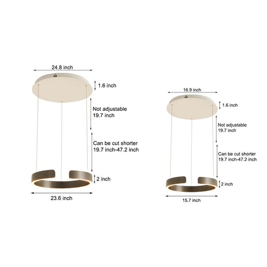 Modern C-Shaped Ring Pendant Light – Adjustable LED