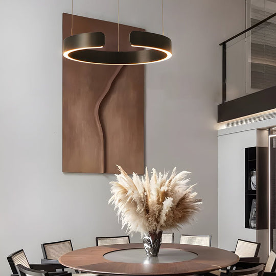 Modern C-Shaped Ring Pendant Light – Adjustable LED
