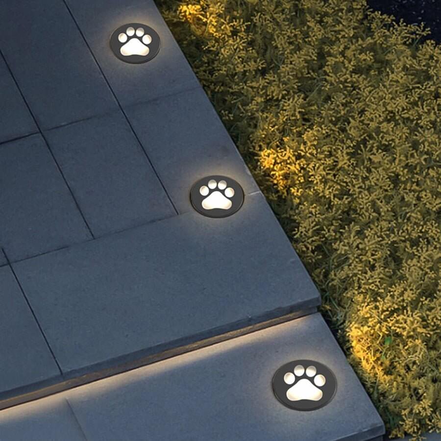 Modern Cat Paw Print LED Recessed Ground Light