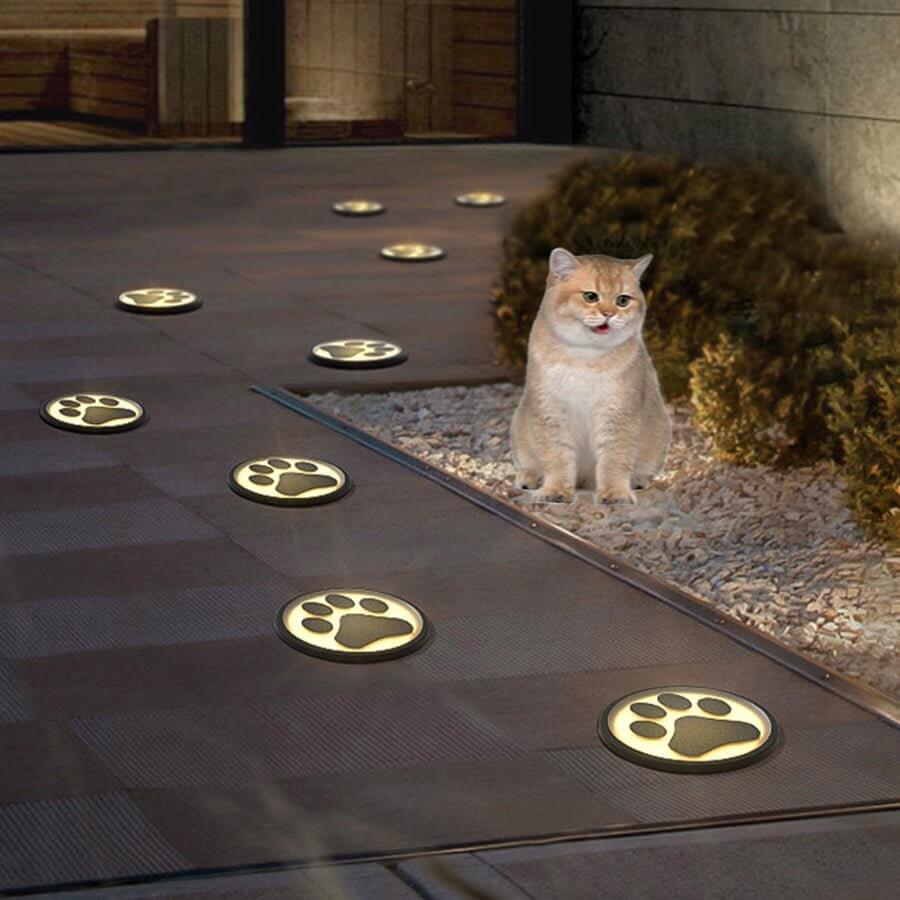 Modern Cat Paw Print LED Recessed Ground Light