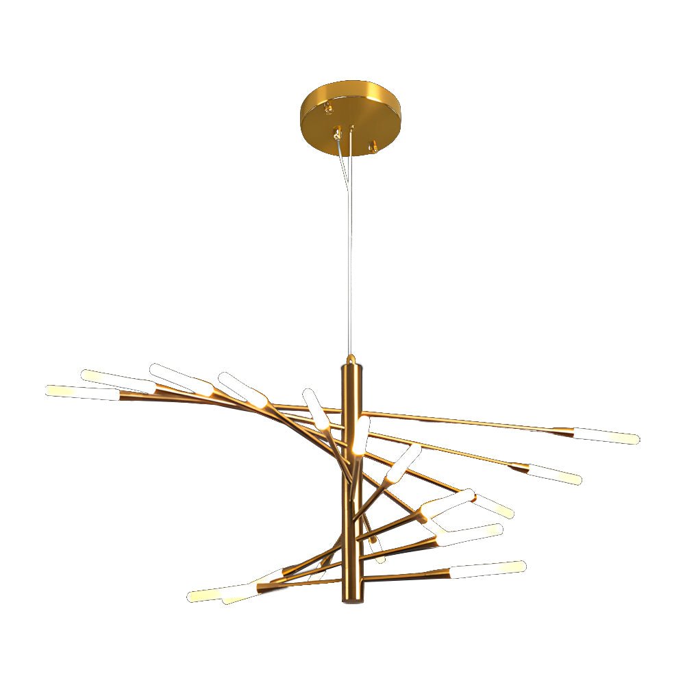 Modern Chandelier Rotating Fireworks Black or Gold