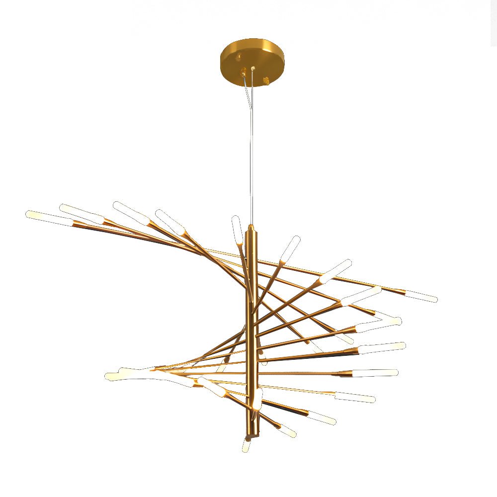 Modern Chandelier Rotating Fireworks Black or Gold