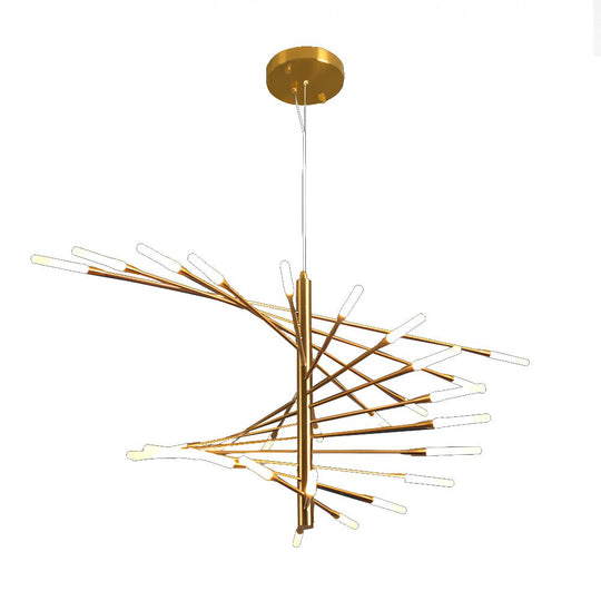 Modern Chandelier Rotating Fireworks Black or Gold