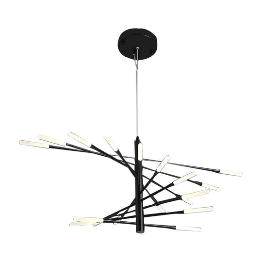 Modern Chandelier Rotating Fireworks Black or Gold