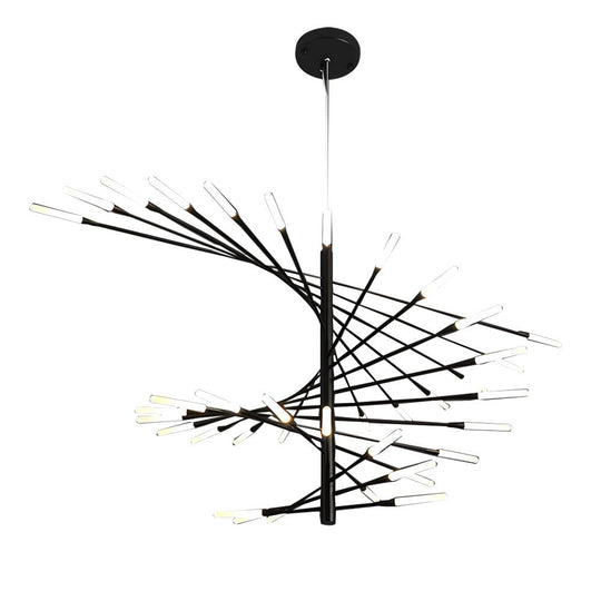 Modern Chandelier Rotating Fireworks Black or Gold
