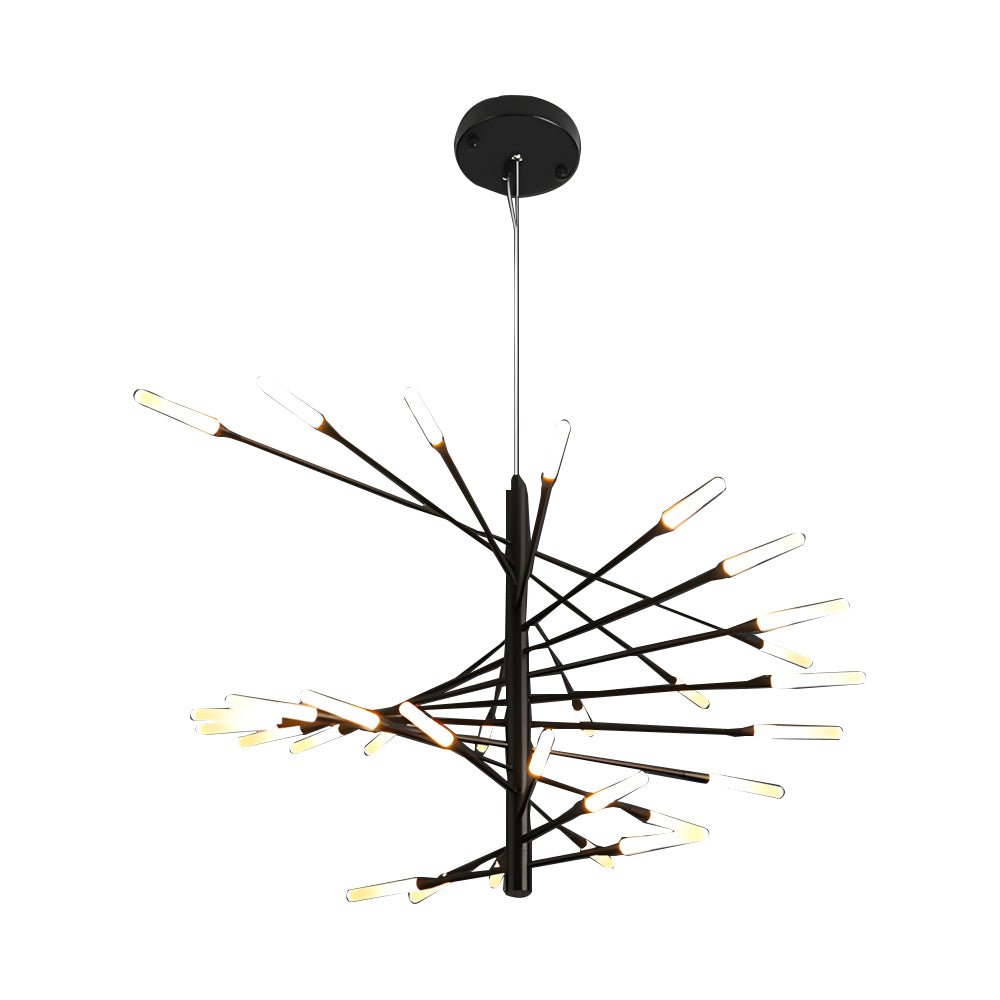 Modern Chandelier Rotating Fireworks Black or Gold