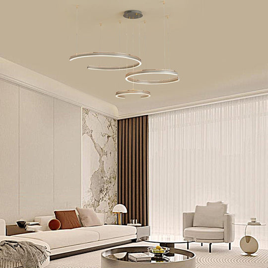 Modern Circular C-Shape Suspension Ceiling Lamp