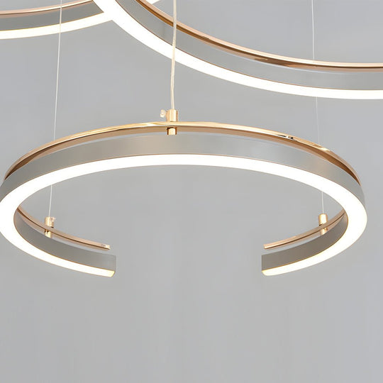 Modern Circular C-Shape Suspension Ceiling Lamp