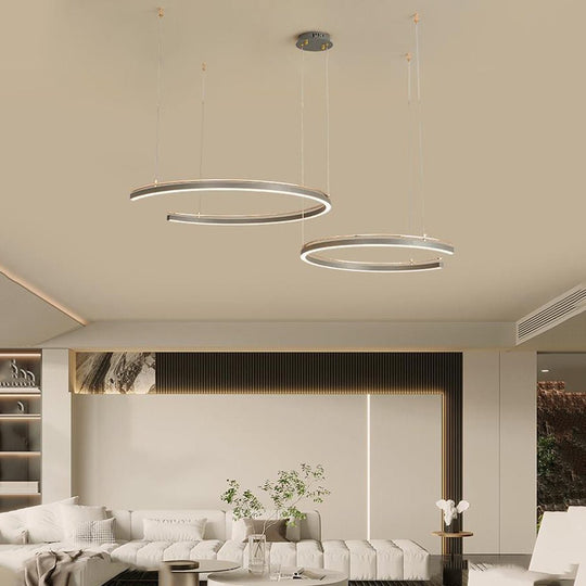 Modern Circular C-Shape Suspension Ceiling Lamp