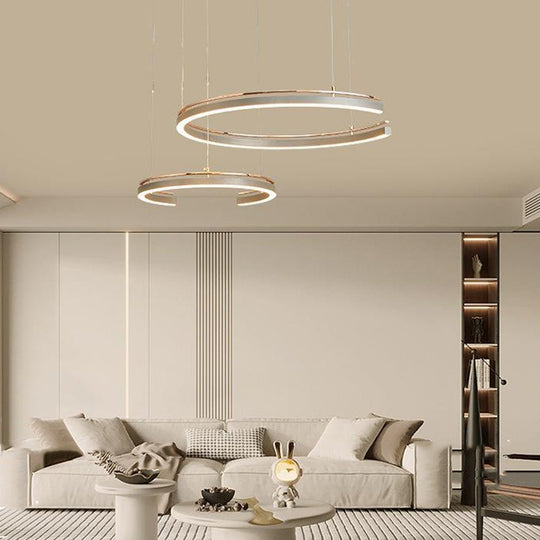Modern Circular C-Shape Suspension Ceiling Lamp