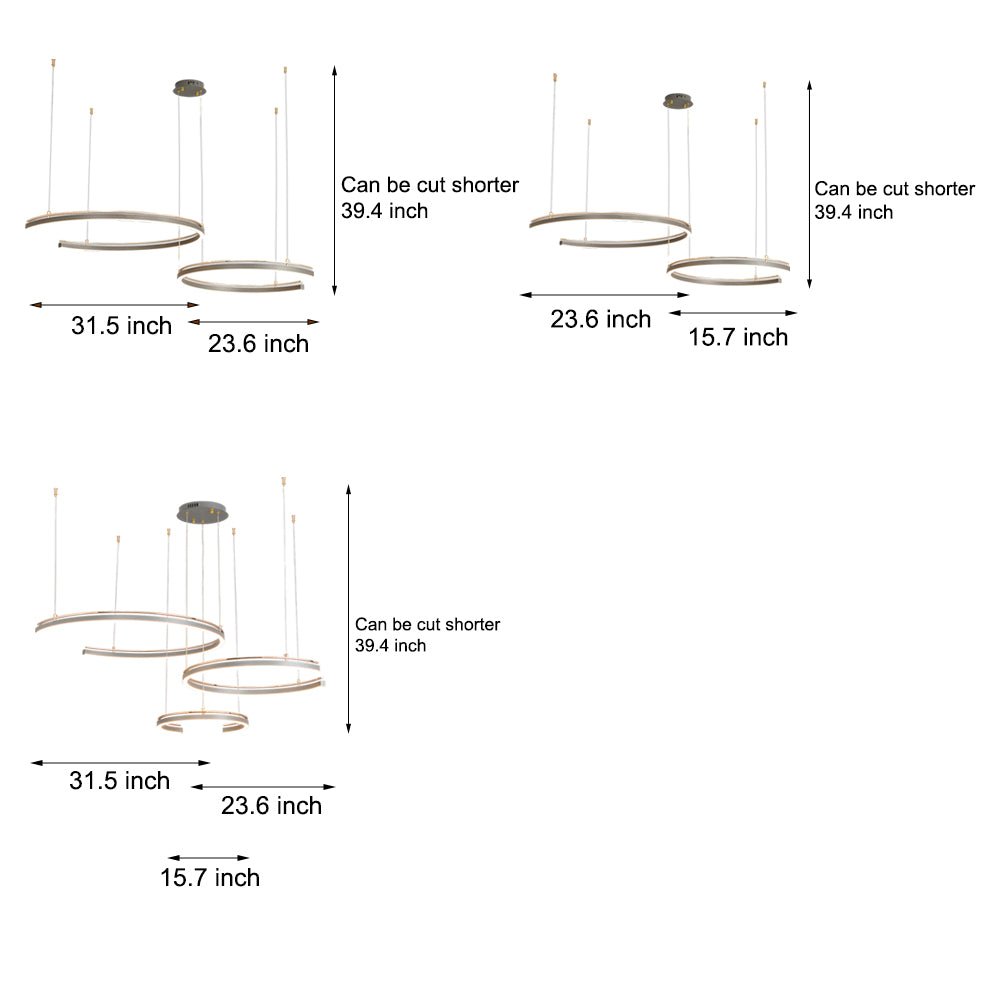 Modern Circular C-Shape Suspension Ceiling Lamp