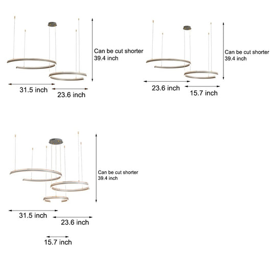 Modern Circular C-Shape Suspension Ceiling Lamp