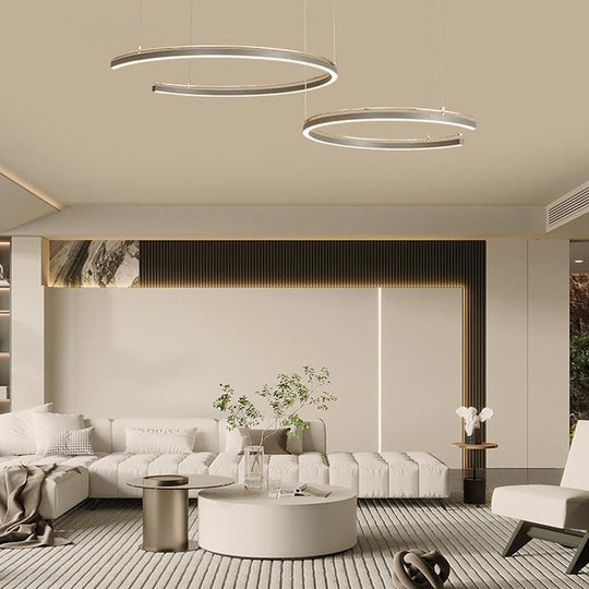 Modern Circular C-Shape Suspension Ceiling Lamp