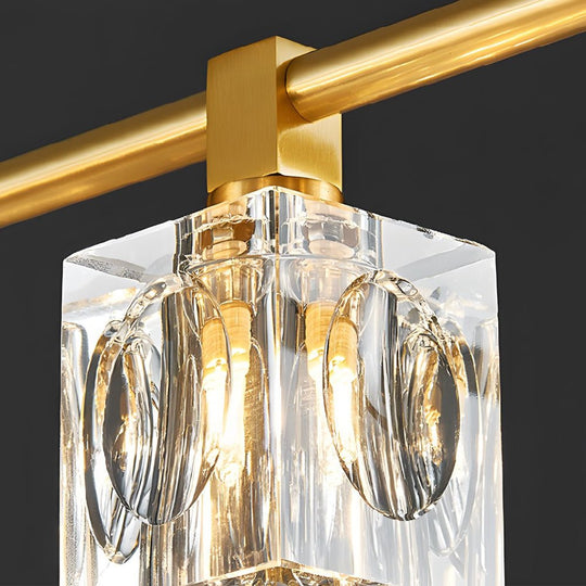 Modern Copper Crystal Cube Semi-Flush Mount Ceiling Light