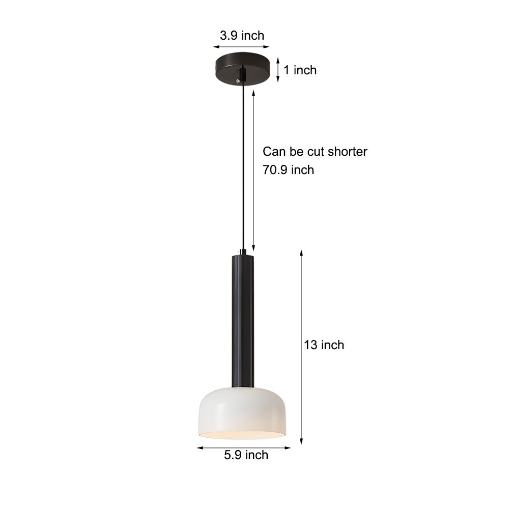 Modern Copper Tube Glass Pendant Light – 1 Head
