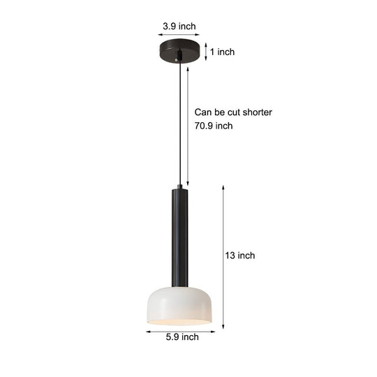 Modern Copper Tube Glass Pendant Light – 1 Head