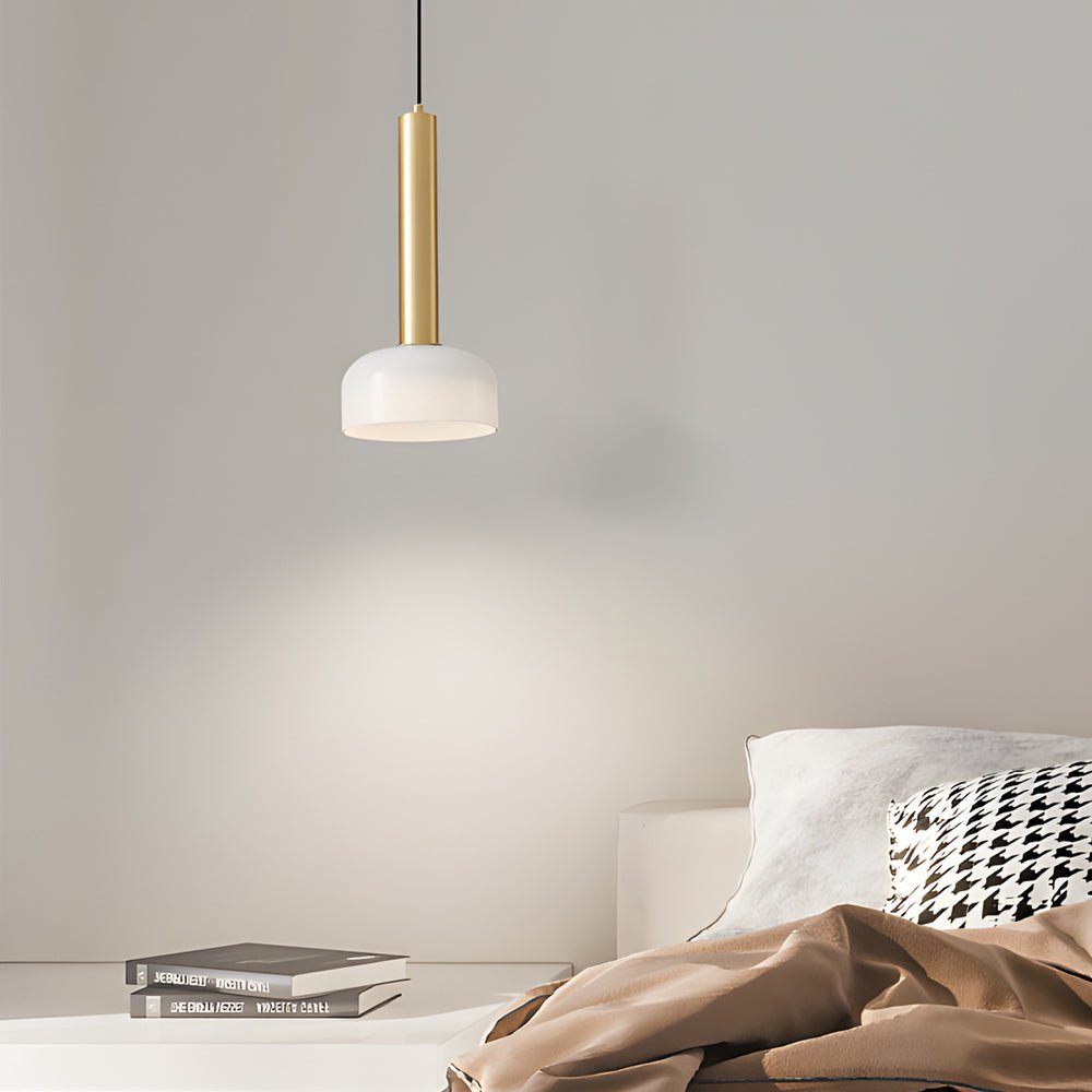 Modern Copper Tube Glass Pendant Light – 1 Head