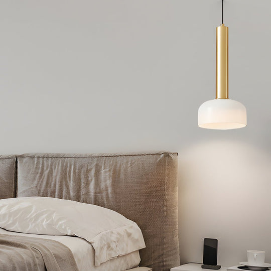 Modern Copper Tube Glass Pendant Light – 1 Head